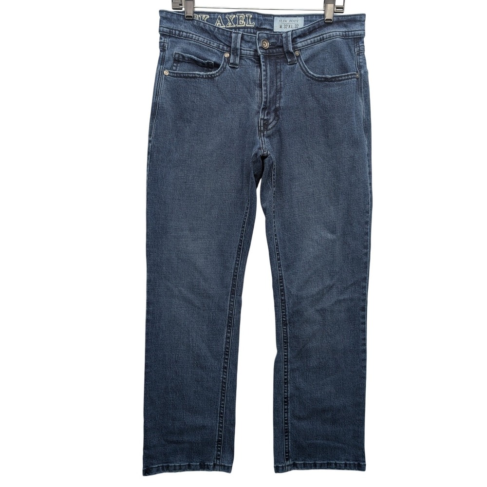 T.K. Axel Jeans Mens 32x32(34x32) Blue Slim Bootcut Dark Wash Stretch Denim